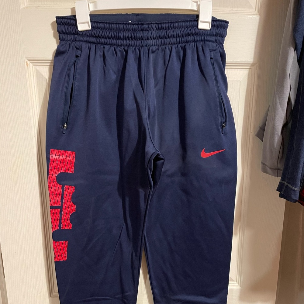 Nike LeBron Dri-Fit Joggers fleece sz L Navy